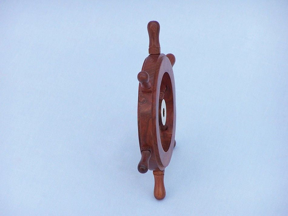 Deluxe Class Wood and Brass Decorative Ship Wheel 6"