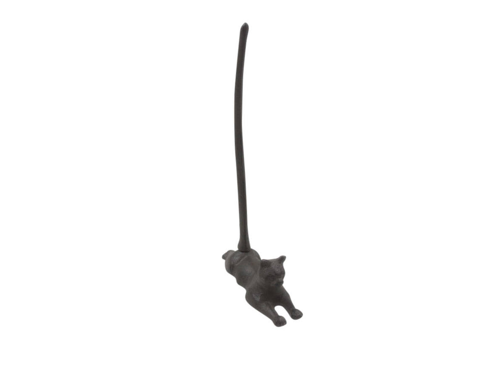 Cast Iron Sitting Cat Kitchen Paper Towel Holder 19"