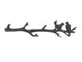 Cast Iron Love Birds on a Tree Branch Decorative Metal Wall Hooks 19"