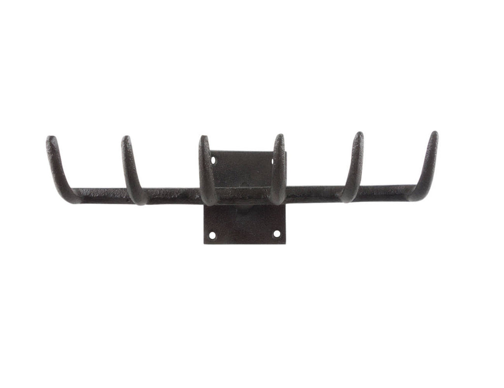 Cast Iron Garden Rake Decorative Metal Wall Hooks 11"