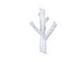 Whitewashed Cast Iron Tree Branch Double Decorative Metal Wall Hooks 7.5"