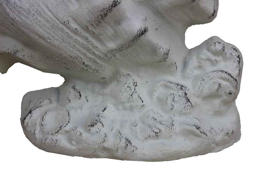 Whitewashed Cast Iron Conch Shell Door Stopper 9"