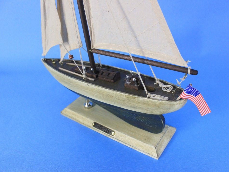 Wooden Rustic Enterprise Model Sailboat Decoration 16"