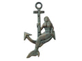 Antique Seaworn Bronze Cast Iron Mermaid Anchor 9"