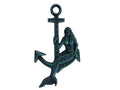 Seaworn Blue Cast Iron Mermaid Anchor 9"