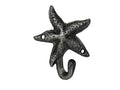 Antique Silver Cast Iron Starfish Hook 4"