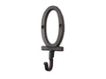 Cast Iron Letter O Alphabet Wall Hook 6"