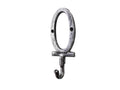 Rustic Silver Cast Iron Letter O Alphabet Wall Hook 6"
