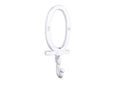 Whitewashed Cast Iron Number 0 Wall Hook 6"