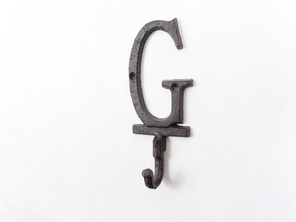 Cast Iron Letter G Alphabet Wall Hook 6"