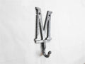 Rustic Silver Cast Iron Letter M Alphabet Wall Hook 6"
