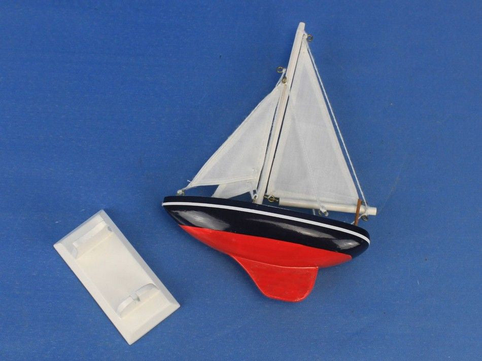Wooden Endeavour Model Sailboat Decoration 9"