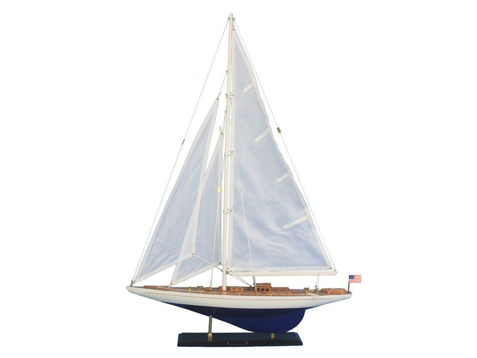 Wooden Enterprise Model Sailboat Decoration 35"