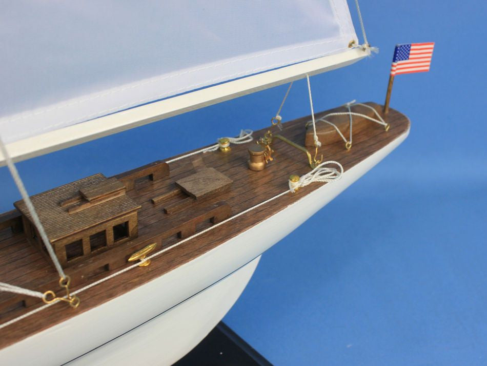 Wooden Intrepid Model Sailboat Decoration 35"