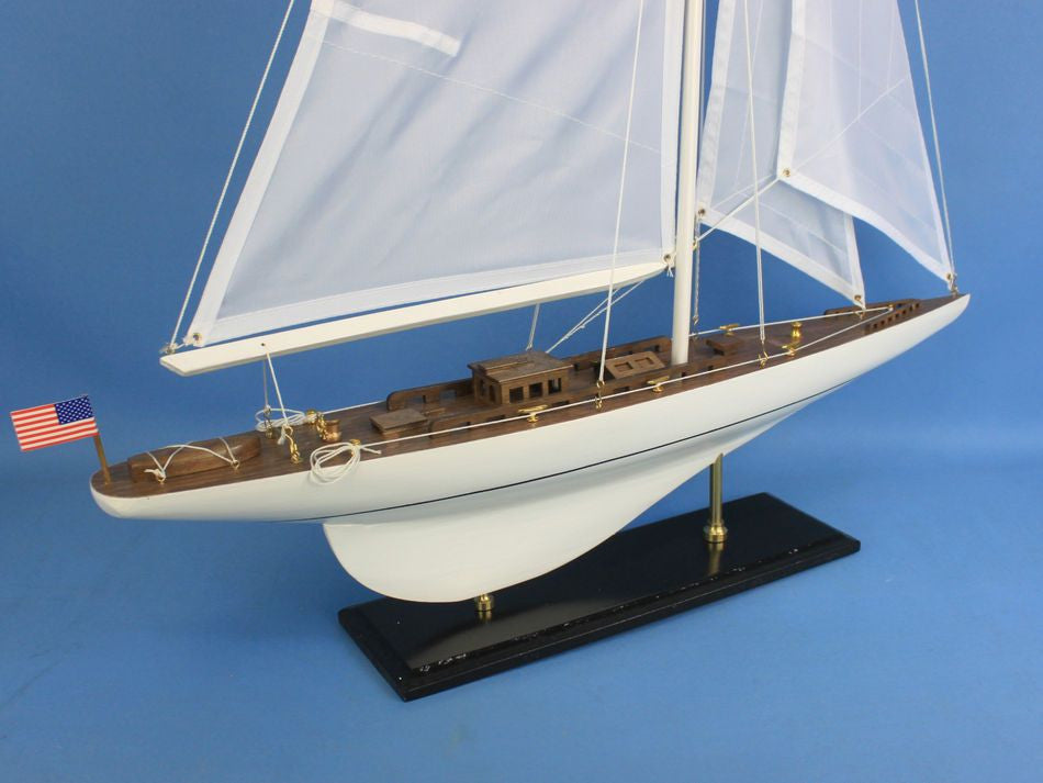 Wooden Intrepid Model Sailboat Decoration 35"