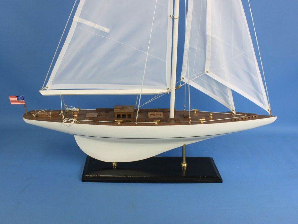 Wooden Intrepid Model Sailboat Decoration 35"