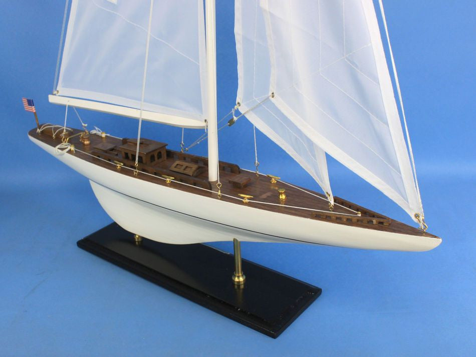 Wooden Intrepid Model Sailboat Decoration 35"