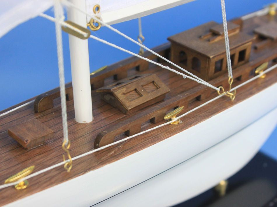 Wooden Intrepid Model Sailboat Decoration 35"