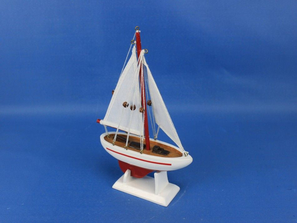 Wooden Ranger Model Sailboat Christmas Ornament 9"
