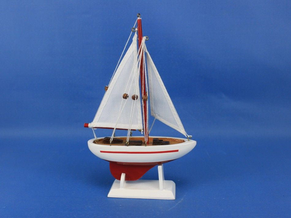 Wooden Ranger Model Sailboat Christmas Ornament 9"