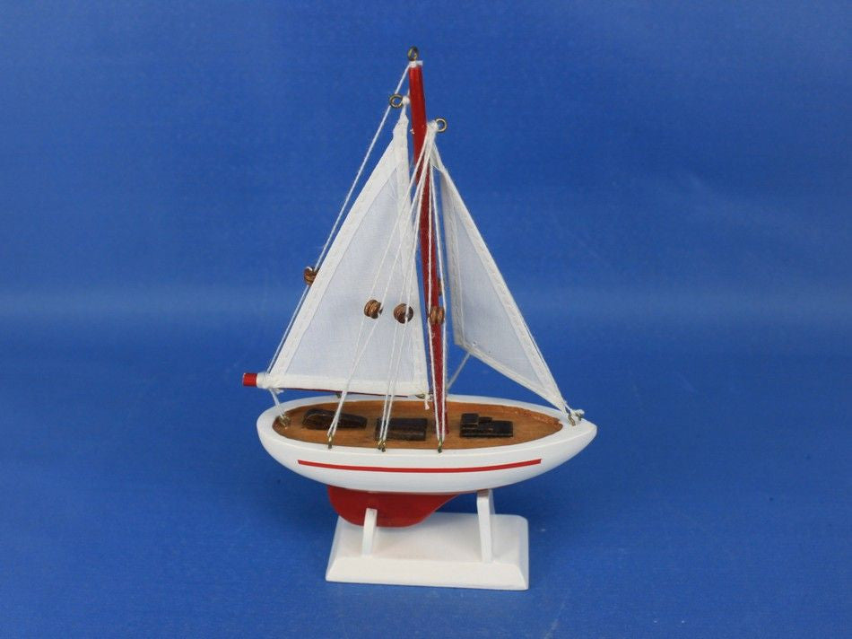 Wooden Ranger Model Sailboat Christmas Ornament 9"