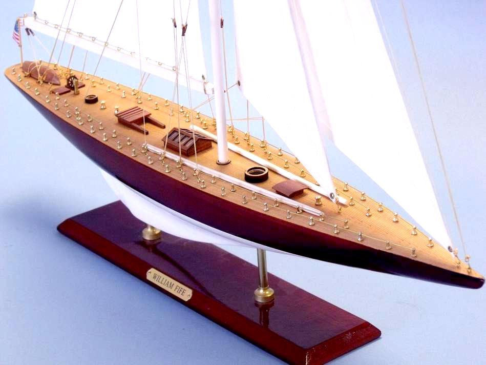 Wooden William Fife Limited Model Sailboat Decoration 35"