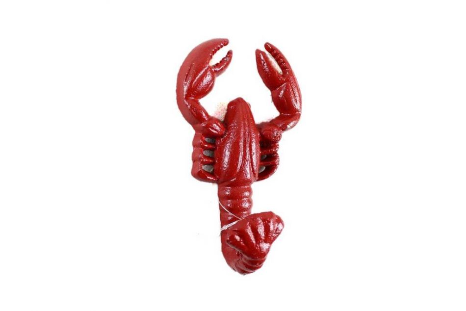Rustic Red Cast Iron Decorative Wall Mounted Lobster Hook 5"
