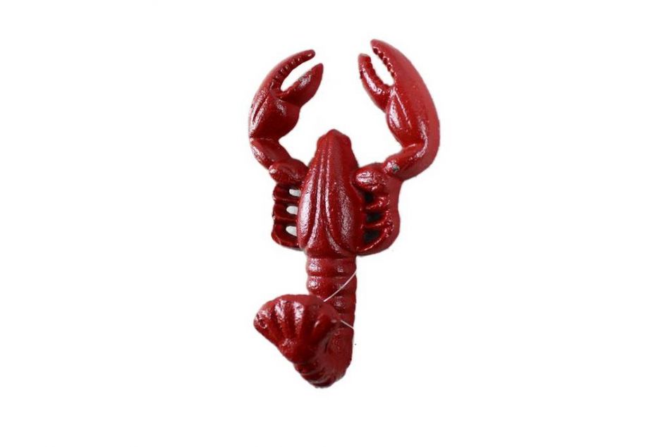 Rustic Red Cast Iron Decorative Wall Mounted Lobster Hook 5"