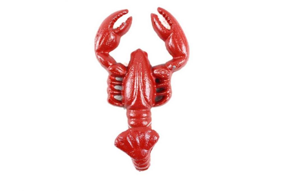 Rustic Red Cast Iron Decorative Wall Mounted Lobster Hook 5"