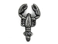 Antique Silver Cast Iron Decorative Wall Mounted Lobster Hook 5"