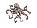 Rustic Copper Cast Iron Octopus Hook 11"