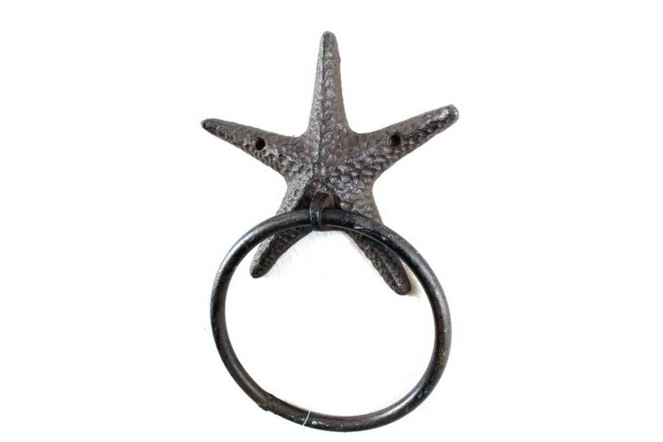 Cast Iron Starfish Towel Holder 8.5"
