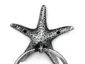 Antique Silver Cast Iron Starfish Towel Holder 8.5"