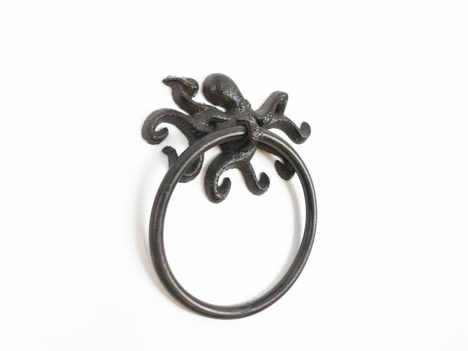 Cast Iron Octopus Towel Holder 6"