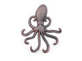 Rustic Copper Cast Iron Wall Mounted Decorative Octopus Hooks 7"