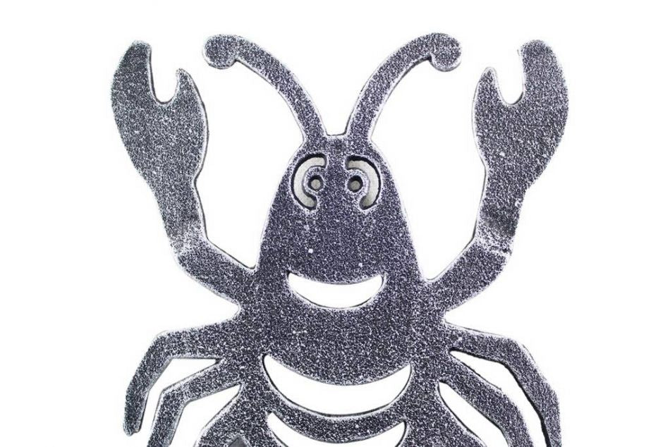 Antique Silver Cast Iron Lobster Trivet 11"