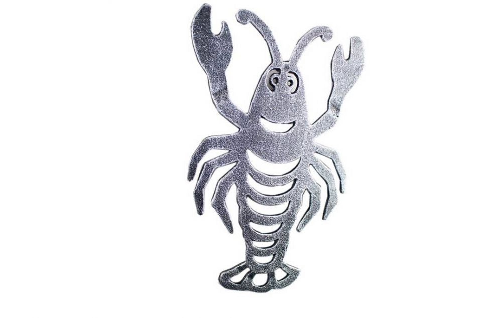 Antique Silver Cast Iron Lobster Trivet 11"