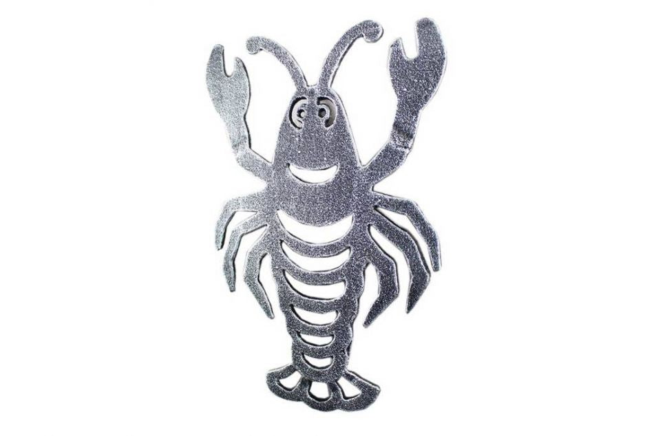 Antique Silver Cast Iron Lobster Trivet 11"