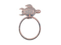 Rustic Copper Cast Iron Sea Turtle Towel Holder 7"