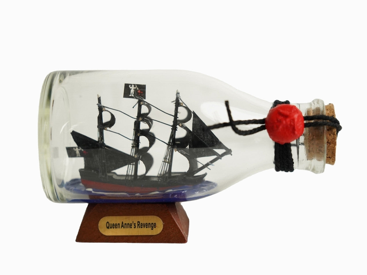 Blackbeard's Queen Anne's Revenge Pirate Ship in a Glass Bottle 5"