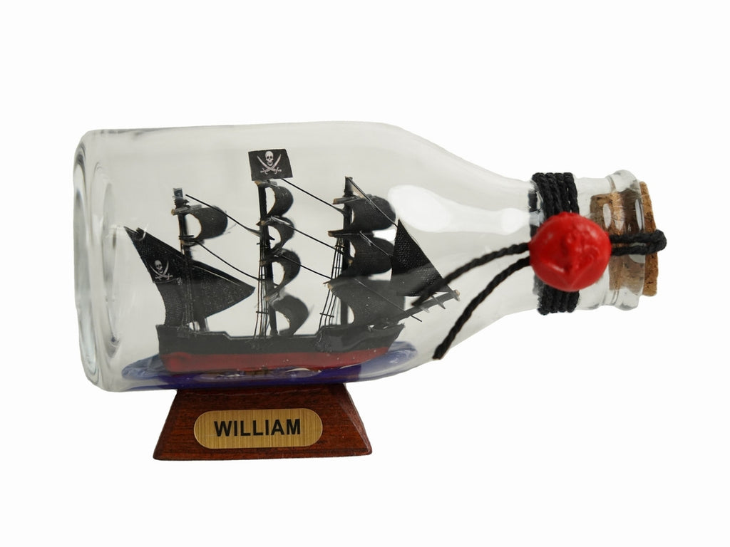 Calico Jack's The William Pirate Ship in a Bottle 5"