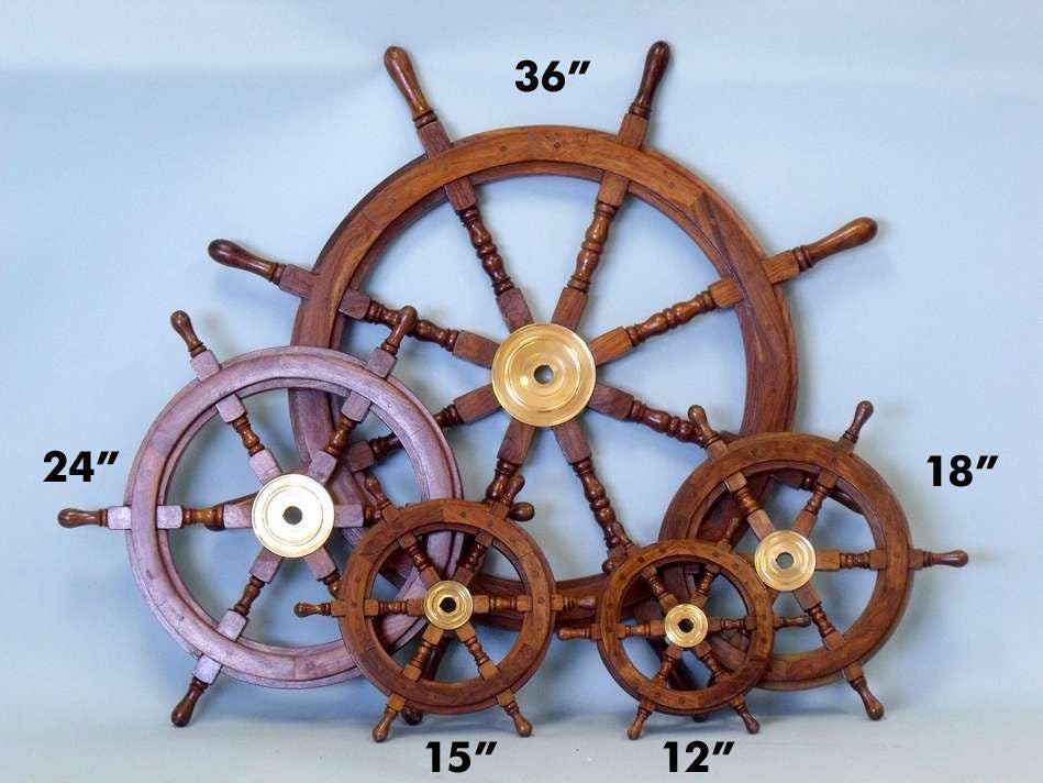 Deluxe Class Wood and Brass Decorative Ship Wheel 12"