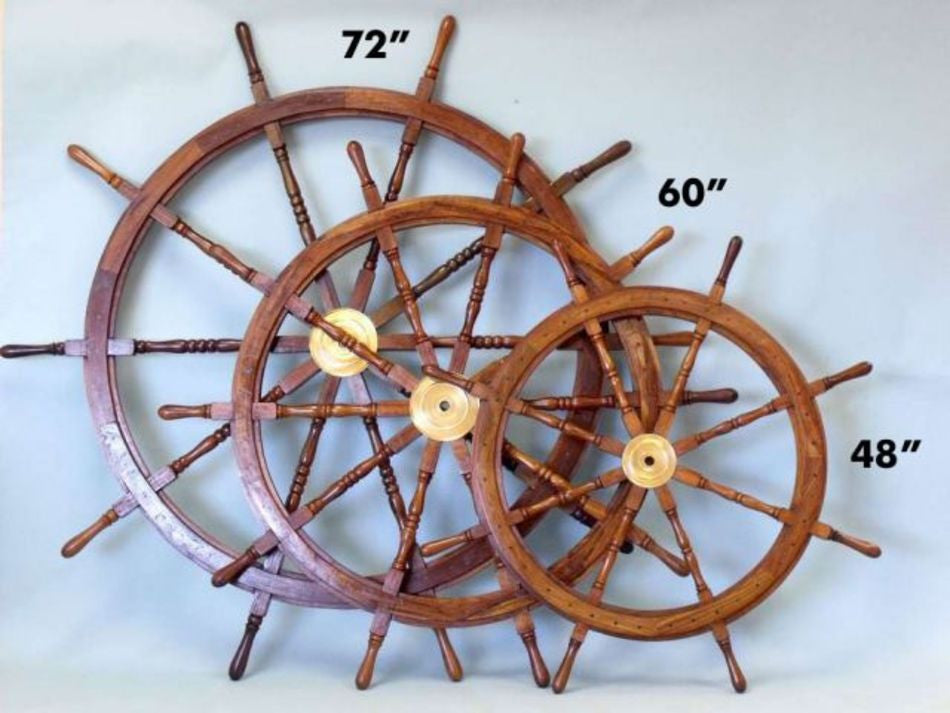 Deluxe Class Wood and Brass Decorative Ship Wheel 48"
