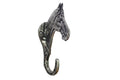 Rustic Silver Cast Iron Horse Hook 8""