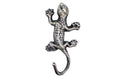 Rustic Silver Cast Iron Lizard Hook 6"