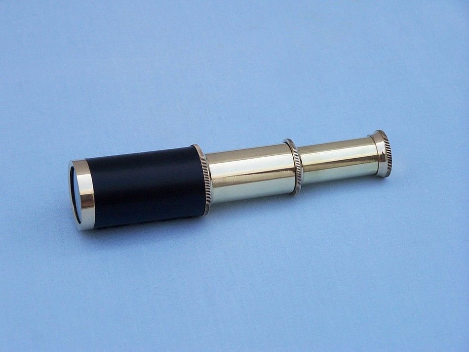Solid Brass with Leather Spyglass 6"