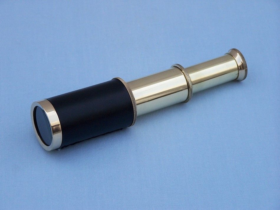Solid Brass with Leather Spyglass 6"