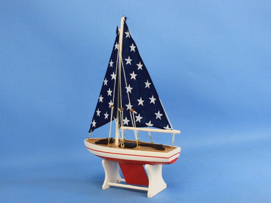 Wooden It Floats 12" - Big Stars Floating Sailboat Model