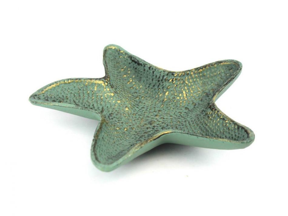 Antique Bronze Cast Iron Starfish Decorative Bowl 8"