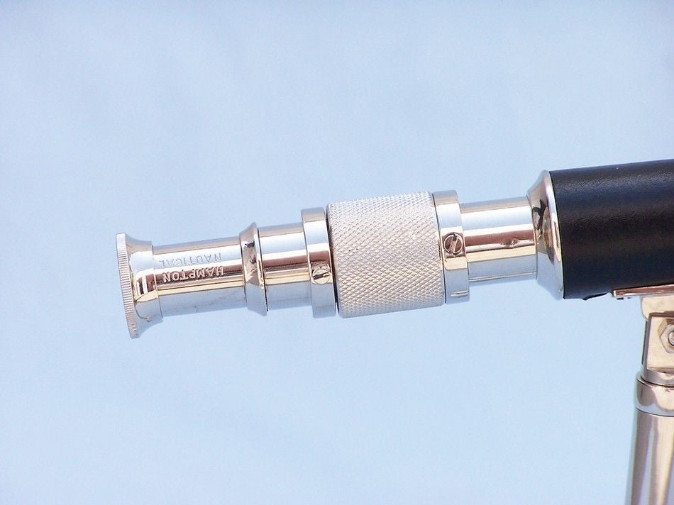 Chrome with Leather Telescope on Stand 17"
